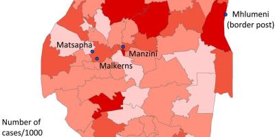 Карта Свазиленд по темата на малария